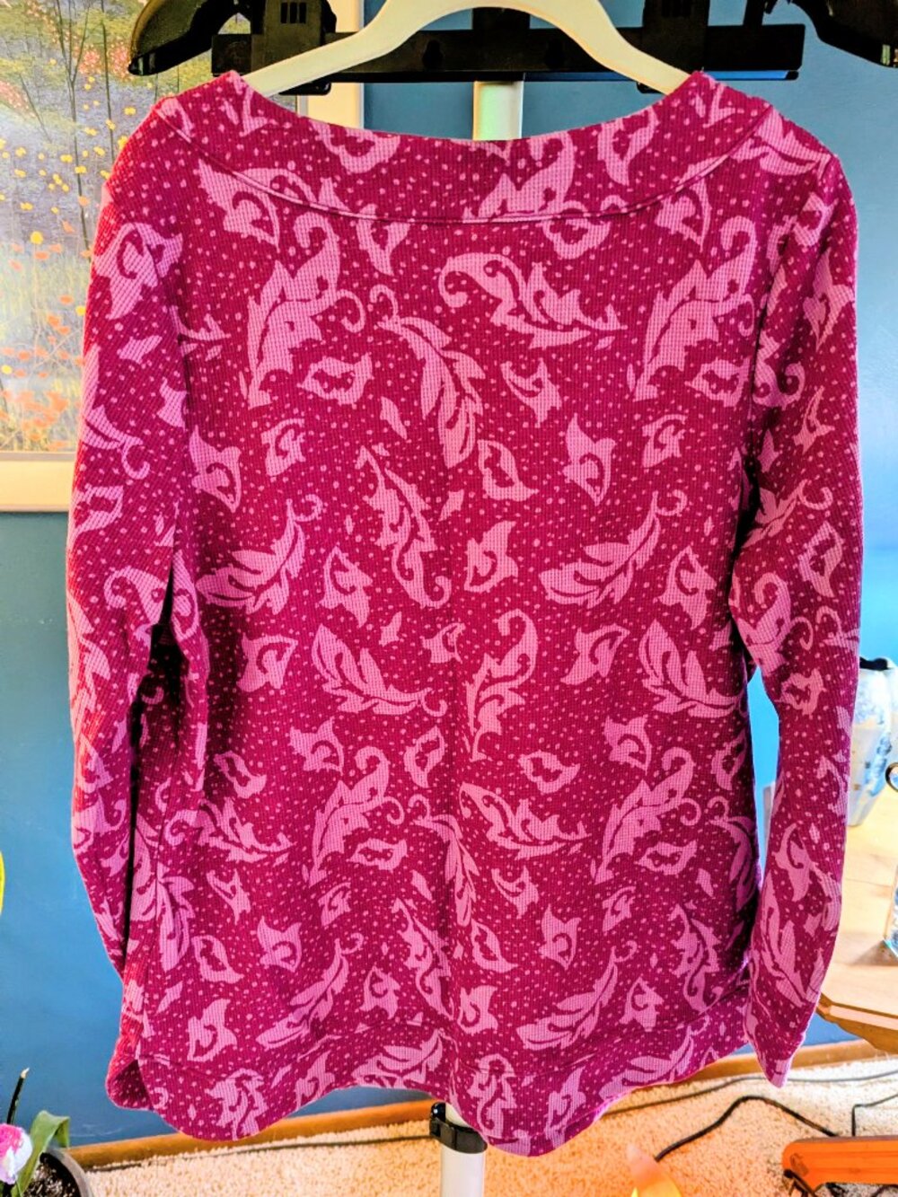Denim & Company D&Co Comfy Waffle Knit Top with Boat Neck New M!